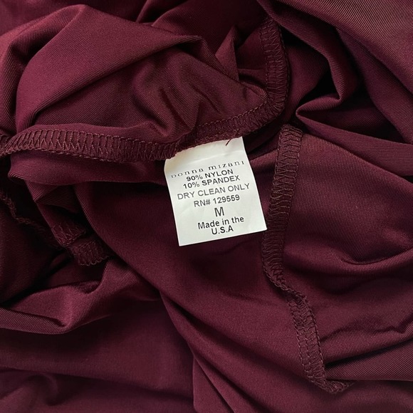 Donna Mizani | Red V-Neck Long Sleeve Ruched Sasha Midi Dress - Picture 7 of 13